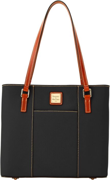 Dooney bourke womens small lexington tote in pebble grain leather handbag with long leather shoulder straps.jpg