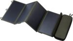 Elecom nestout portable solar panel dual usb a ports 28w power generation charger for phone camping durable water resistant ripstop nylon foldable lightweight adjustable stands 4 panel.jpg