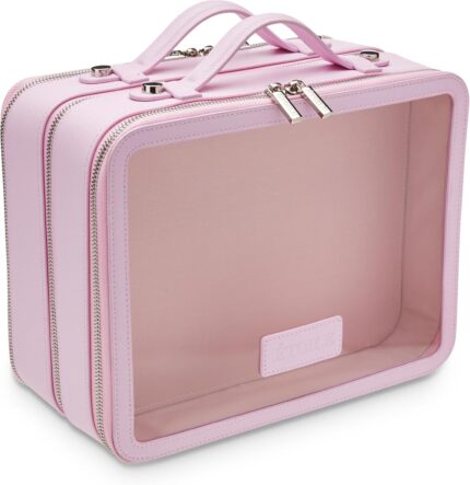 Etoile large twin cosmetic case lavender pink dual compartment cosmetic beauty organizer toiletry case.jpg