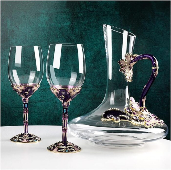 Enamel lead free crystal decanter set creative european style decanter candlelight dinner decoration ornaments high end gifts color a.jpg