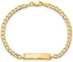Engravable personalized custom 10k yellow gold solid curb link id bracelet for men or women length 7 inches width 4.44 mm with lobster claw clasp.jpg