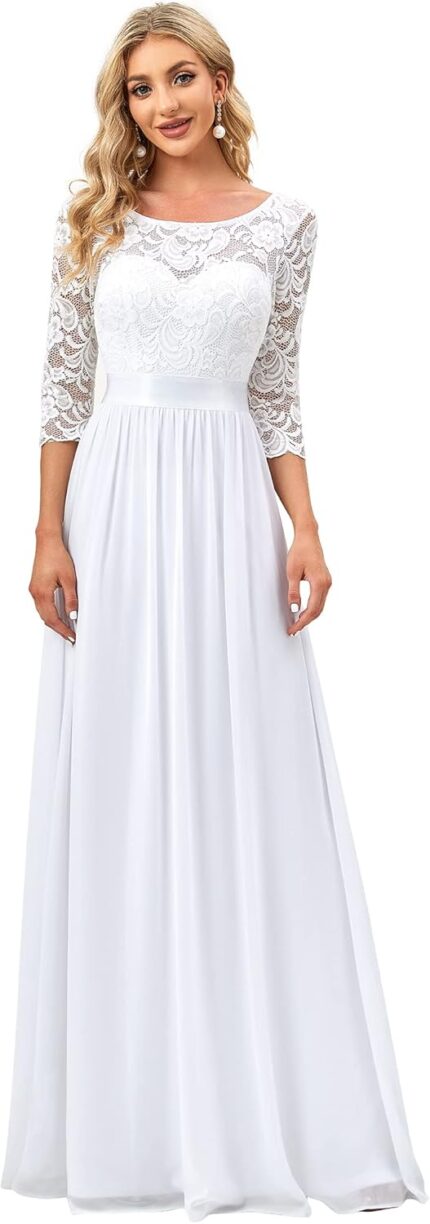 Ever pretty womens bridesmaid dresses 34 sleeve empire waist maxi mother of the bride dresses 07412.jpg