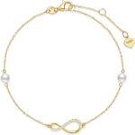 Fancime 14k real solid yellow gold infinity bracelet with 4mm freshwater pearls luxury cubic zircon link bracelet fine jewelry for women wife 6.71.2 extender 1.5g.jpg