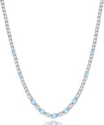 Fancime sterling silver tennis necklace 4mm 18 inch birthstone necklace with 6 8mm oval gemstone luxury fine birthday jewelry gifts for women.jpg