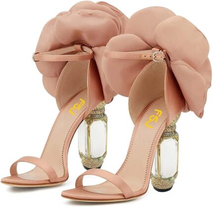 Fsj women open toe stylish sandal ankle strap chunky block high thick heels wedding party ballroom prom shoes us size 4 15 us.jpg