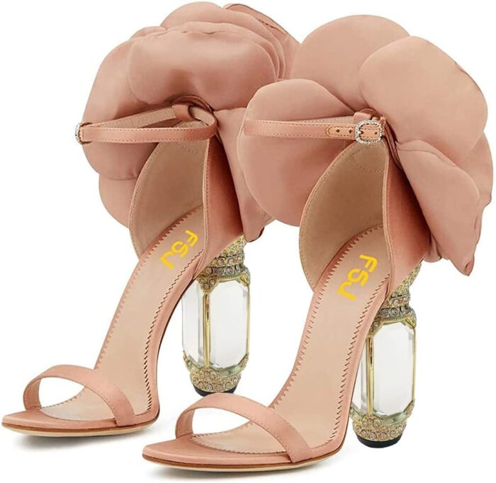 Fsj women open toe stylish sandal ankle strap chunky block high thick heels wedding party ballroom prom shoes us size 4 15 us.jpg