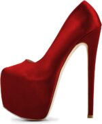 Fsj women sexy round toe platform pumps stiletto high heel slip on fashion party prom dress office formal shoes size 4 15 us.jpg