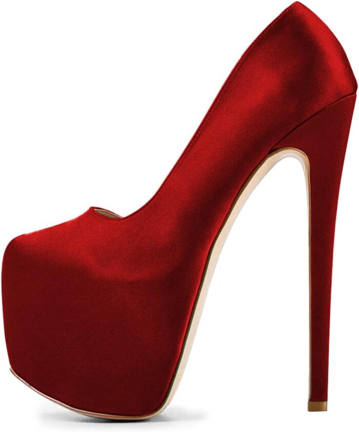 Fsj women sexy round toe platform pumps stiletto high heel slip on fashion party prom dress office formal shoes size 4 15 us.jpg