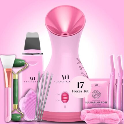 Facial steamer spa kit with complimentary 17 skin care tools face steamer for facial deep cleaning with towel warmer humidifier mode self care spa gifts for women mothers day gifts for mom.jpg