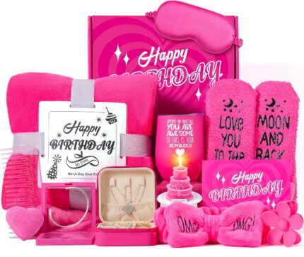 Fortunings jds birthday gifts for women friendship 13pcs self care gifts for women pink relaxing care package unique happy birthday gifts idea for women mom her best friend sister wife girlfriend.jpg