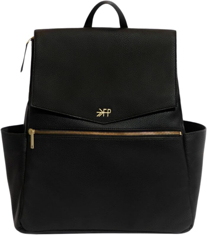 Freshly picked classic ii diaper bag backpack wipeable vegan leather with changing pad convertible ebony v2.jpg