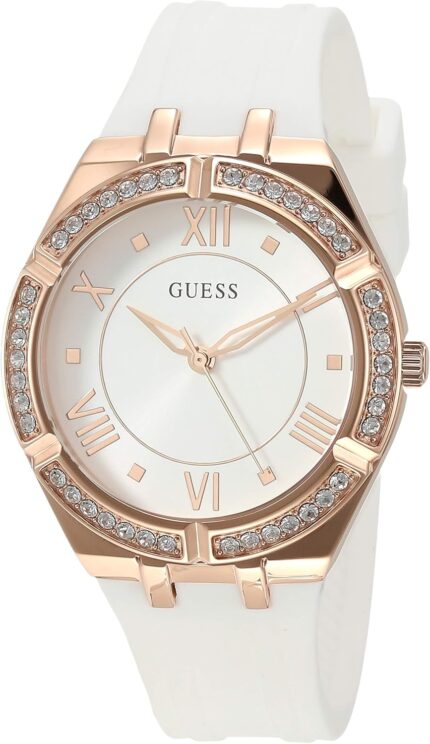 Guess blue rose gold tone crystal silicone watch.jpg