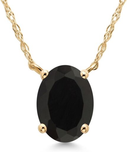Gem stone king 14k yellow gold 8x6mm oval gemstone birthstone pendant necklace gold necklace for women with 18 inch gold chain.jpg