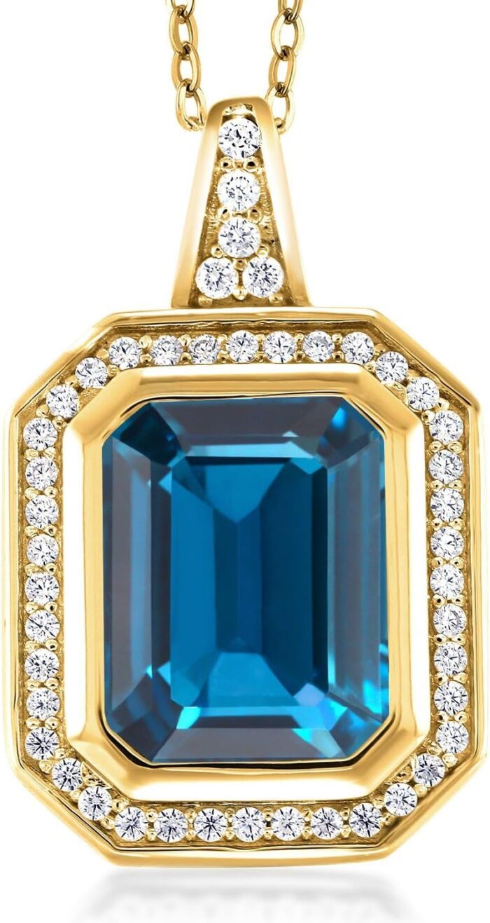 Gem stone king 18k yellow gold plated silver 11x9mm emerald cut gemstone birthstone pendant necklace for women with 18 inch silver chain.jpg