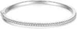 Gemlux womens 14k gold moissanite bangle ，white gold simple single row moissanite diamond design bangle high end jewelry for modern women.jpg