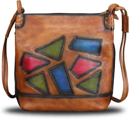 Genuine leather crossbody purses for women satchel purses vintage handmade shoulder bag cowhide handbags.jpg