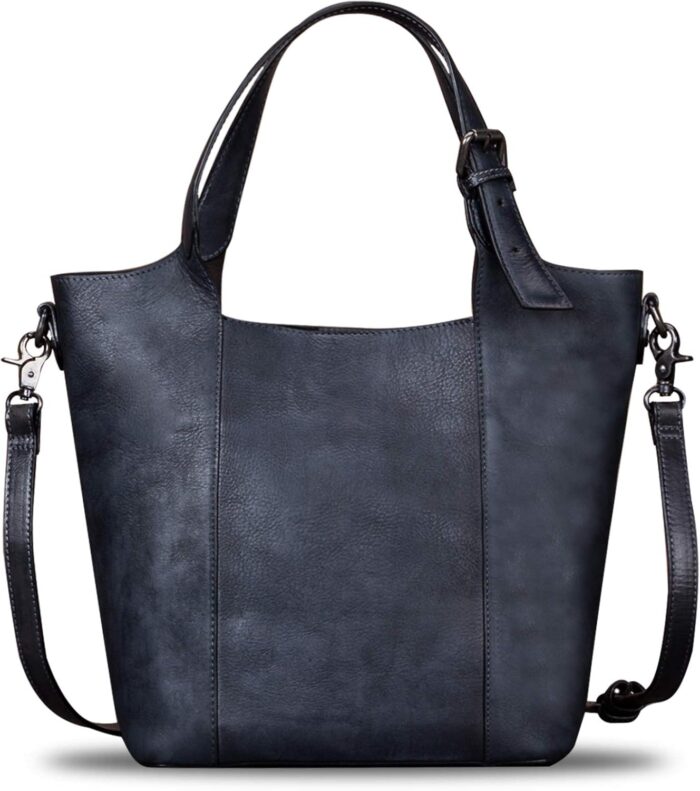 Genuine leather handbag for women vintage handmade shoulder bag purse tote cowhide satchel crossbody top handle bag.jpg