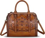 Genuine leather purses and handbags for women vintage embossed leather top handle satchel crossbody shoulder bag with strap.jpg