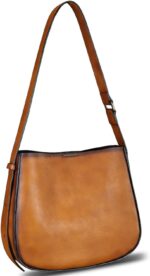 Genuine leather satchel shoulder bag for women vintage handmade handbag retro designer hobo bag crossbody pursee.jpg