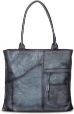 Genuine leather shoulder bag tote bag for women vintage real leather purses and handbags top handle satchel bag.jpg