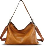 Genuine leather shoulder bag for women vintage real leather tote bag hobo bag crossbody bag handbag satchel purse brown.jpg
