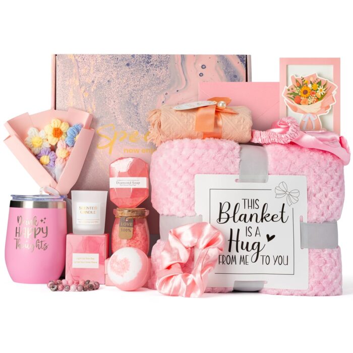 Gifts basket for women 12pcs unique birthday mothers day gift set bath relaxing spa present basket set self care package for her mom sister female friends wife girlfriend grandma daughter.jpg