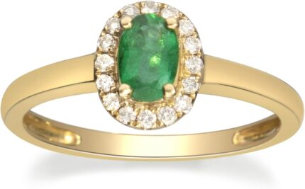 Gin grace 10k yellow gold natural zambian emerald ring with natural diamonds for women ethically authentically organically sourced oval cut emerald hand crafted jewelry for her emerald ring for women.jpg