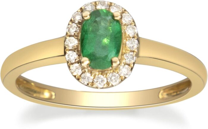 Gin grace 10k yellow gold natural zambian emerald ring with natural diamonds for women ethically authentically organically sourced oval cut emerald hand crafted jewelry for her emerald ring for women.jpg