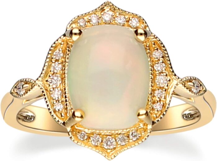 Gin grace 14k yellow gold natural ethiopian opal ring with real diamonds for women ethically authentically organically sourced cushion cut shaped opal hand crafted jewelry for her opal ring for women.jpg