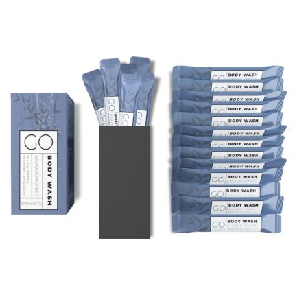 Go essentials travel size body wash packets – single use amenity. tsa friendly. 40 cartons 800 packets.jpg