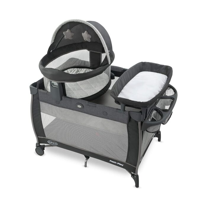 Graco pack n play dome lx playard with baby bassinet lightweight portable crib push button fold travel crib redmond convertible.jpg