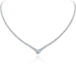 Gradual moissanite tennis chain necklace 925 sterling silver vvs1 d color 14k white gold plated v shape link moissanite necklace dainty lab diamond wedding jewelry gifts for women lady.jpg