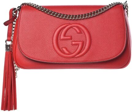 Gucci soho interlocking gg red leather chain flap shoulder bag handbag italy new.jpg