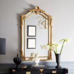Hanging rectangular framed wall mirror baroque gold decorative mirror frame desk vanity mirror americaneuropean style bedroom living room bathroom entryway compatible with wall decormirrors.jpg