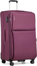 Hanke 28 inch luggage softside expandable suitcases with spinner wheels travel checked luggage for women menpurple.jpg