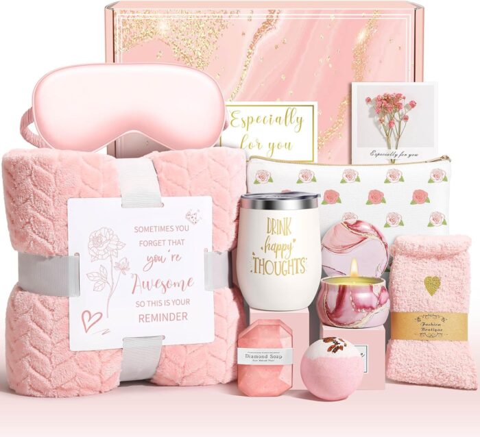 Happy birthday gifts for women self care gift relaxing care package get well soon spa gift basket with luxury blanket mothers day brithday gifts for mom her friend sister wife.jpg