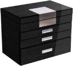 High end wooden jewelry box with 5 layers – large capacity multi drawer storage box for jewelry – piano paint finish – perfect gift for women greyblack.jpg