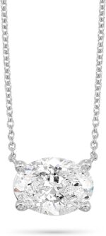 Igi certified 13 to 3 carat oval lab grown diamond horizontal solitaire pendant necklace for women i 14k gold necklace g h vs1 vs2 cttw 16 to 18 inch long adjustable chain.jpg