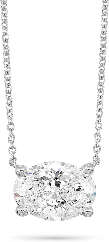 Igi certified 13 to 3 carat oval lab grown diamond horizontal solitaire pendant necklace for women i 14k gold necklace g h vs1 vs2 cttw 16 to 18 inch long adjustable chain.jpg