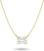 Igi certified 14 to 3 carat emerald cut lab grown diamond horizontal solitaire pendant necklace for women i 14k gold g h vs1 vs2 cttw 16 to 18 inch adjustable chain east west.jpg