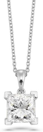 Igi certified 14 to 3 carat princess cut lab grown diamond square solitaire pendant necklace for women i 14k gold necklace g h vs1 vs2 cttw 16 to 18 inch adjustable chain.jpg