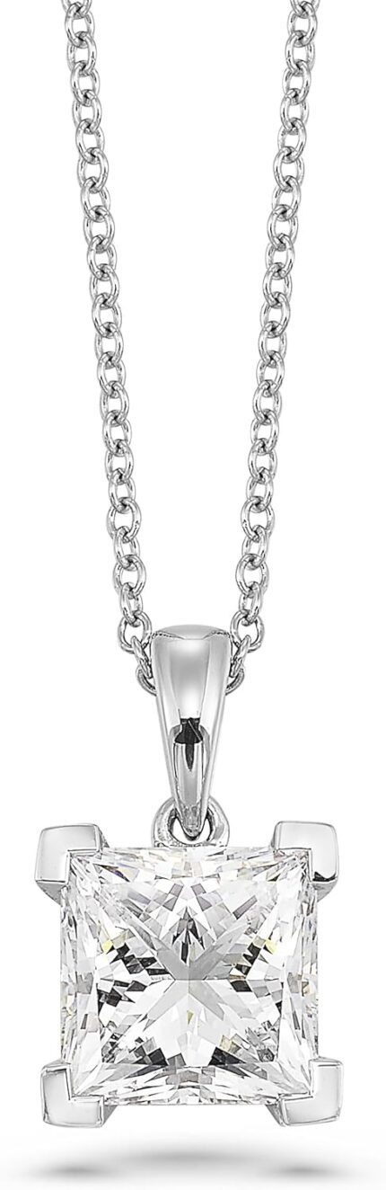 Igi certified 14 to 3 carat princess cut lab grown diamond square solitaire pendant necklace for women i 14k gold necklace g h vs1 vs2 cttw 16 to 18 inch adjustable chain.jpg