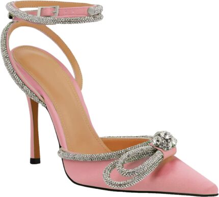 Janseven rhinestone bow heels black satin bowknot heeled sandals for women ankle strap pumps knotted sparkling high heels closed pointed toe 3 in wedding bridal shoes.jpg