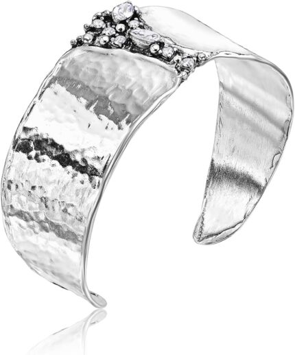 Jean rachel jewelry 925 sterling silver bracelet cuff bracelet with 2.60 tcw facet cubic zirconia vintage design hypoallergenic lead nickel free jewelry artisan handcrafted collection.jpg