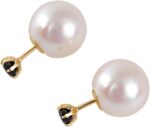 Japanese 8.0mm akoya cultured pearl earrings black with onyx for women with 18k yellow gold stylish design excellent gift pearl earrings.jpg