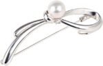 Japanese 8.0mm akoya cultured pearl with moonstone brooch for women with sterling silver classy design excellent gift pearl brooch.jpg