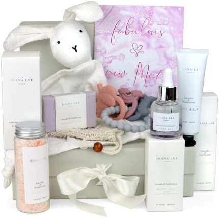 Jasmyn greene new mom gift basket 9 luxury baby shower gifts for expecting mommy to be. pregnant moms postpartum kit care package. newborn baby girl gift set with pregnancy spa gifts for women.jpg
