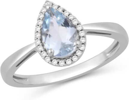 Jewelili 10k white gold halo ring for women 8x5 mm pear cut aquamarine or morganite natural white round diamonds luxury jewelry gift for her gift box included.jpg