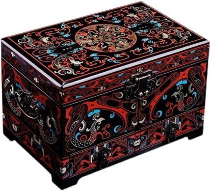 Jewelry organizer jewelry box retro style han pattern lacquerware jewelry box classical wooden lacquer box chinese style gift box high end gift box jewelry holder gifts for womenb.jpg