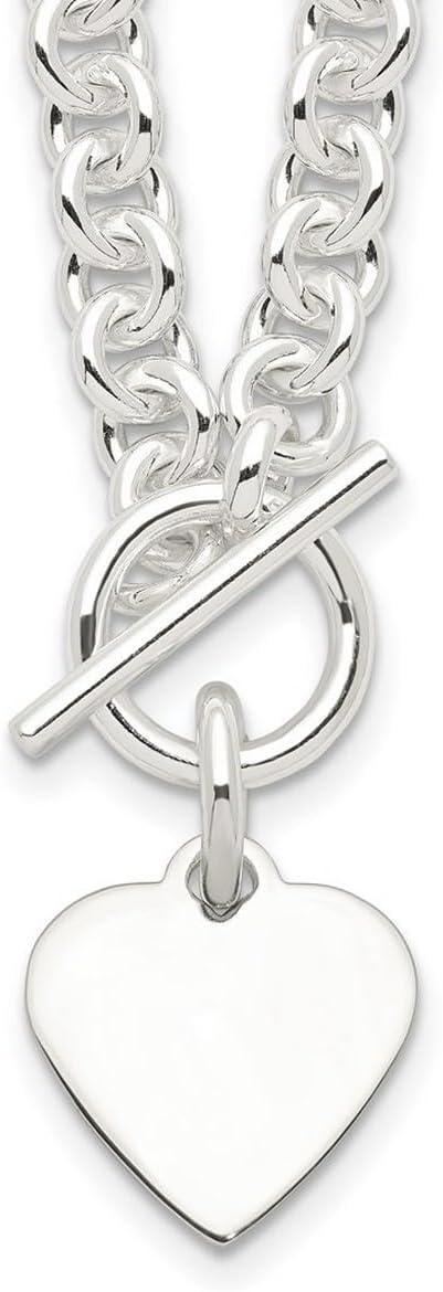Jewelryweb sterling silver polished engravable heart tag heavy toggle necklace 6mm wide x 18 long designer heart necklace for women statement jewelry for mom.jpg
